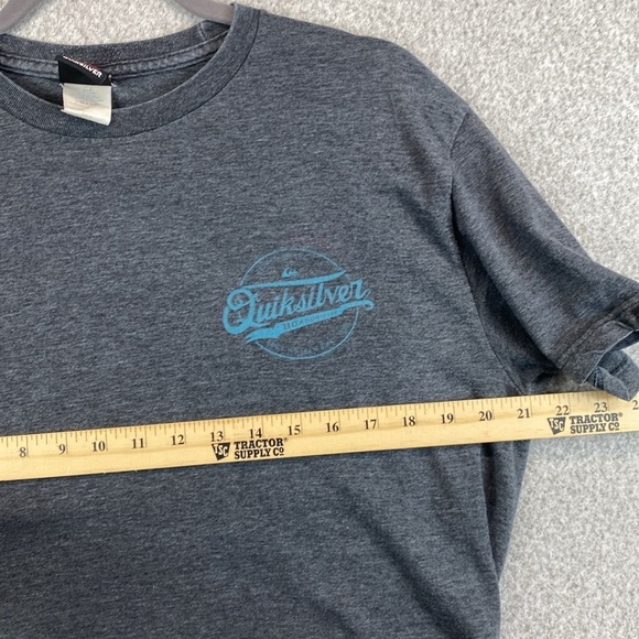 Quicksilver short sleeve gray tee Born from the Sea teal graphic L surfer skater - Picture 7 of 9